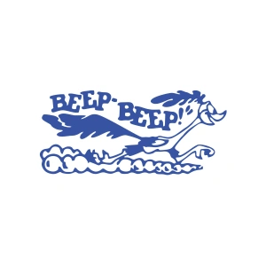 Beep Beep Araba Sticker 17x17 Cm Mavi