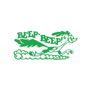 Beep Beep Araba Sticker 17x17 Cm Yeşil