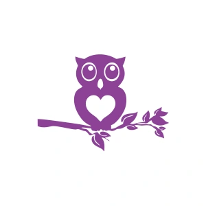 Baykuş Araba Sticker 17x17 Cm Mor