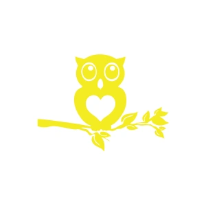 Baykuş Araba Sticker 17x17 Cm Sarı