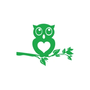 Baykuş Araba Sticker 17x17 Cm Yeşil