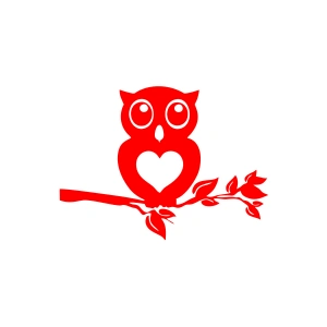 Baykuş Araba Sticker 17x17 Cm Kırmızı