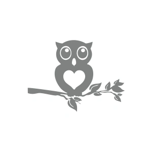 Baykuş Araba Sticker 17x17 Cm Gri