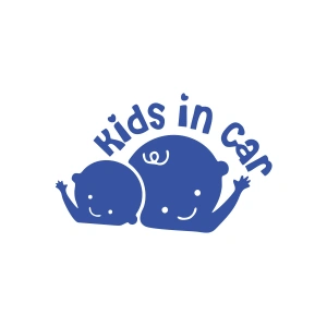 Kids In Car Araba Sticker 17x17 Cm Mavi