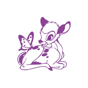 Ceylan Ve Kelebek Araba Sticker 17x17 Cm Mor