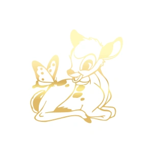 Ceylan Ve Kelebek Araba Sticker 17x17 Cm Gold