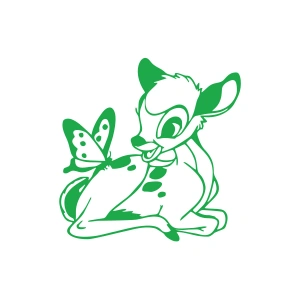 Ceylan Ve Kelebek Araba Sticker 17x17 Cm Yeşil