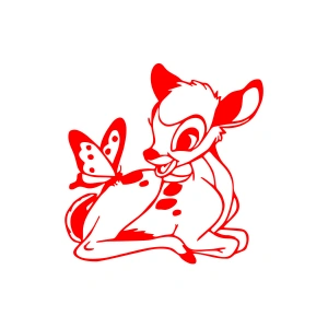 Ceylan Ve Kelebek Araba Sticker 17x17 Cm Kırmızı