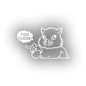Too Close Anime Araba Sticker 17x17 Cm Beyaz