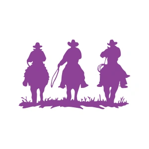 Kovboylar Araba Sticker 17x17 Cm Mor