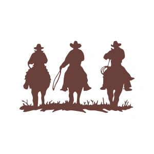 Kovboylar Araba Sticker 17x17 Cm Kahverengi
