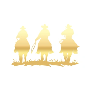 Kovboylar Araba Sticker 17x17 Cm Gold