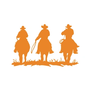 Kovboylar Araba Sticker 17x17 Cm Turuncu