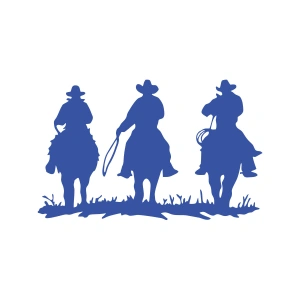 Kovboylar Araba Sticker 17x17 Cm Mavi