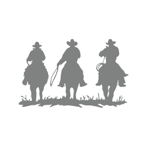 Kovboylar Araba Sticker 17x17 Cm Gri