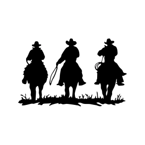 Kovboylar Araba Sticker 17x17 Cm Siyah
