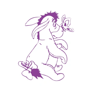 Eşek Araba Sticker 17x17 Cm Mor