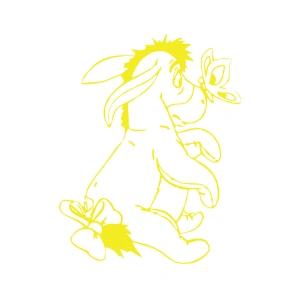 Eşek Araba Sticker 17x17 Cm Sarı