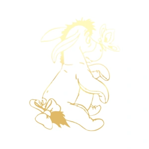 Eşek Araba Sticker 17x17 Cm Gold