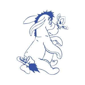 Eşek Araba Sticker 17x17 Cm Mavi