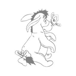 Eşek Araba Sticker 17x17 Cm Gri