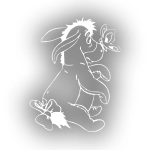 Eşek Araba Sticker 17x17 Cm Beyaz