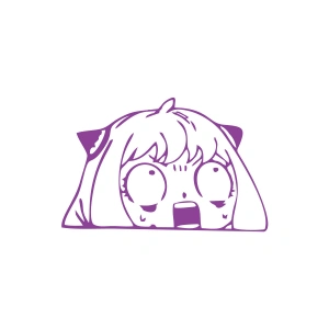 Anime Araba Sticker 17x17 Cm Mor