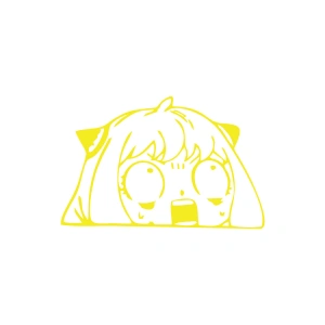 Anime Araba Sticker 17x17 Cm Sarı