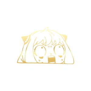 Anime Araba Sticker 17x17 Cm Gold