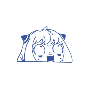 Anime Araba Sticker 17x17 Cm Mavi