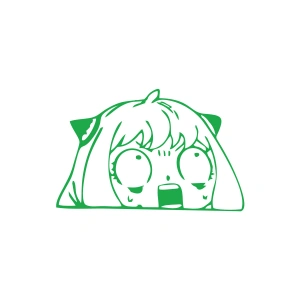 Anime Araba Sticker 17x17 Cm Yeşil