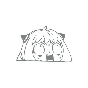 Anime Araba Sticker 17x17 Cm Gri