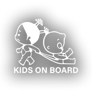 Kids On Board Araba Sticker  17x17 Cm Beyaz