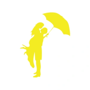 Romantik Araba Sticker 17x17 Cm Sarı