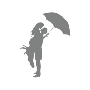 Romantik Araba Sticker 17x17 Cm Gri