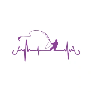 Balıkçılık Araba Sticker 17x17 Cm Mor