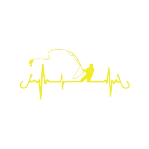 Balıkçılık Araba Sticker 17x17 Cm Sarı