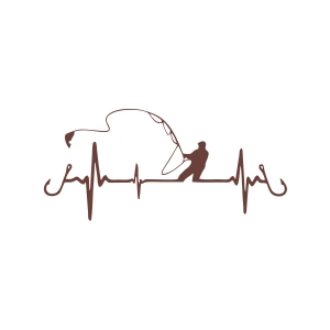 Balıkçılık Araba Sticker 17x17 Cm Kahverengi