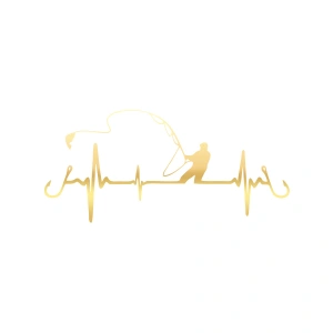 Balıkçılık Araba Sticker 17x17 Cm Gold