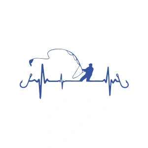 Balıkçılık Araba Sticker 17x17 Cm Mavi