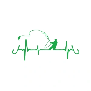 Balıkçılık Araba Sticker 17x17 Cm Yeşil