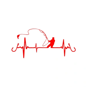 Balıkçılık Araba Sticker 17x17 Cm Kırmızı