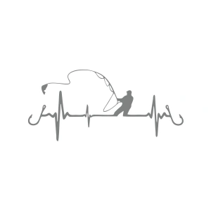 Balıkçılık Araba Sticker 17x17 Cm Gri