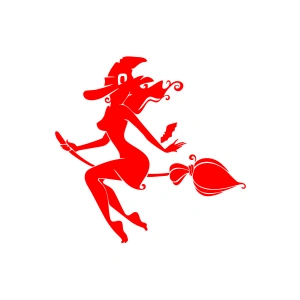 Cadı Araba Sticker 17x17 Cm Kırmızı