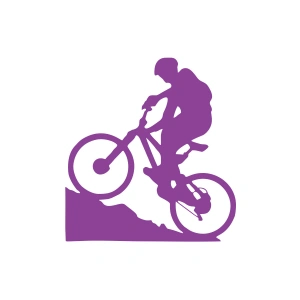 Bisiklet Araba Sticker 17x17 Cm Mor