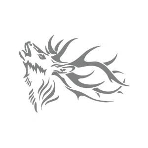 Geyik Araba Sticker 17x17 Cm Gri