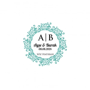 Kalın Noktalı Kare Mühür Kına Nişan Düğün 3x3 cm özel etiket / 50 adet sticker