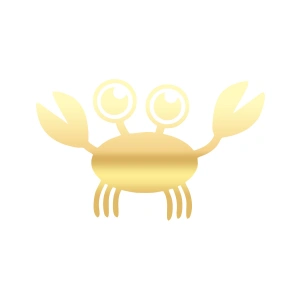 Sevimli Yengeç Araba Sticker 17x17 Cm Gold