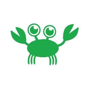 Sevimli Yengeç Araba Sticker 17x17 Cm Yeşil