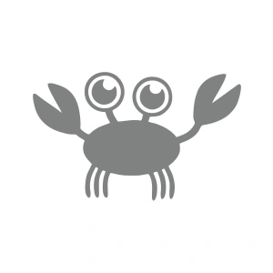 Sevimli Yengeç Araba Sticker 17x17 Cm Gri